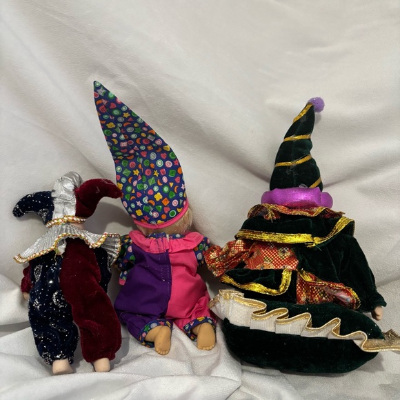 Vintage Circus Clown Jester Dolls Set Toy Collector Posable Body - Picture 8 of 11